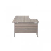 Jemini 1600mm Grey Oak/Silver Cantilever Left Hand Radial Desk